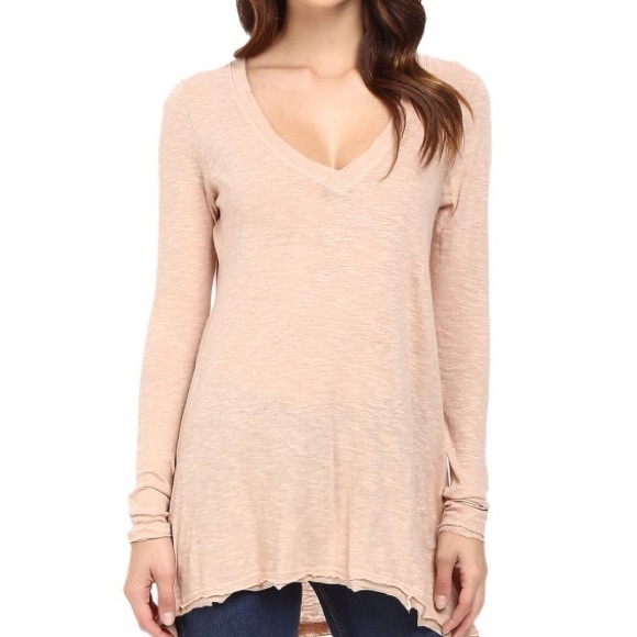 Free People Tops - NWT Free People Anna Tee Tunic Beige Pink M
